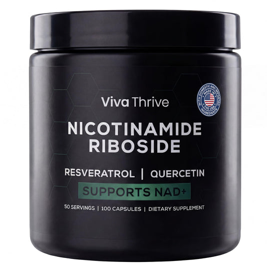 VivaThrive Advanced NAD+ Complex - NMNH Supplement Alternative - 50 Day Supply - Triple Action NAD+ Supplement - Nicotinamide Riboside - Resveratrol - Quercetin - Third-Party Tested - Made in USA VivaThriveBuy Supplements Australia