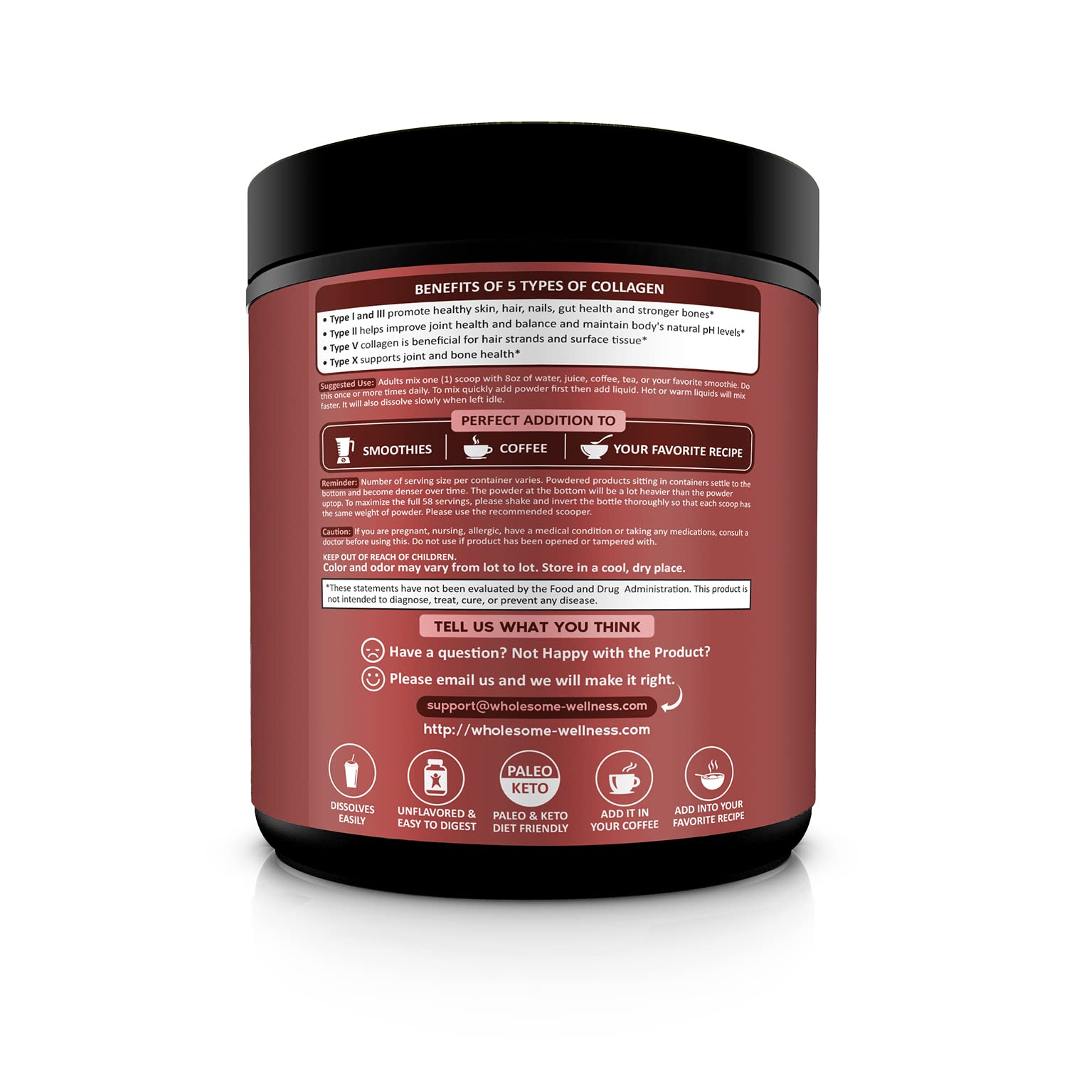 Multi Collagen Protein Powder Hydrolyzed (Type I II III V X) Grass-Fed All-in-One Super Wholesome Wellness Au supplements