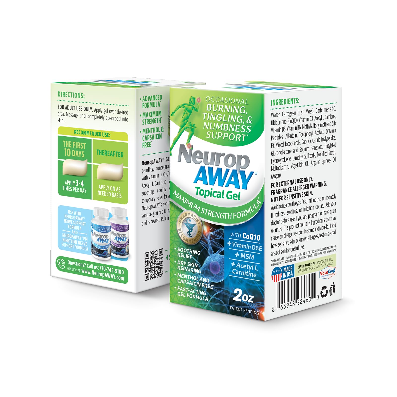 NeuropAWAY® Maximum Strength Gel, for Nerve discomfort, Burning, Tingling, and Numbness 2oz NeuropAWAY Au supplements
