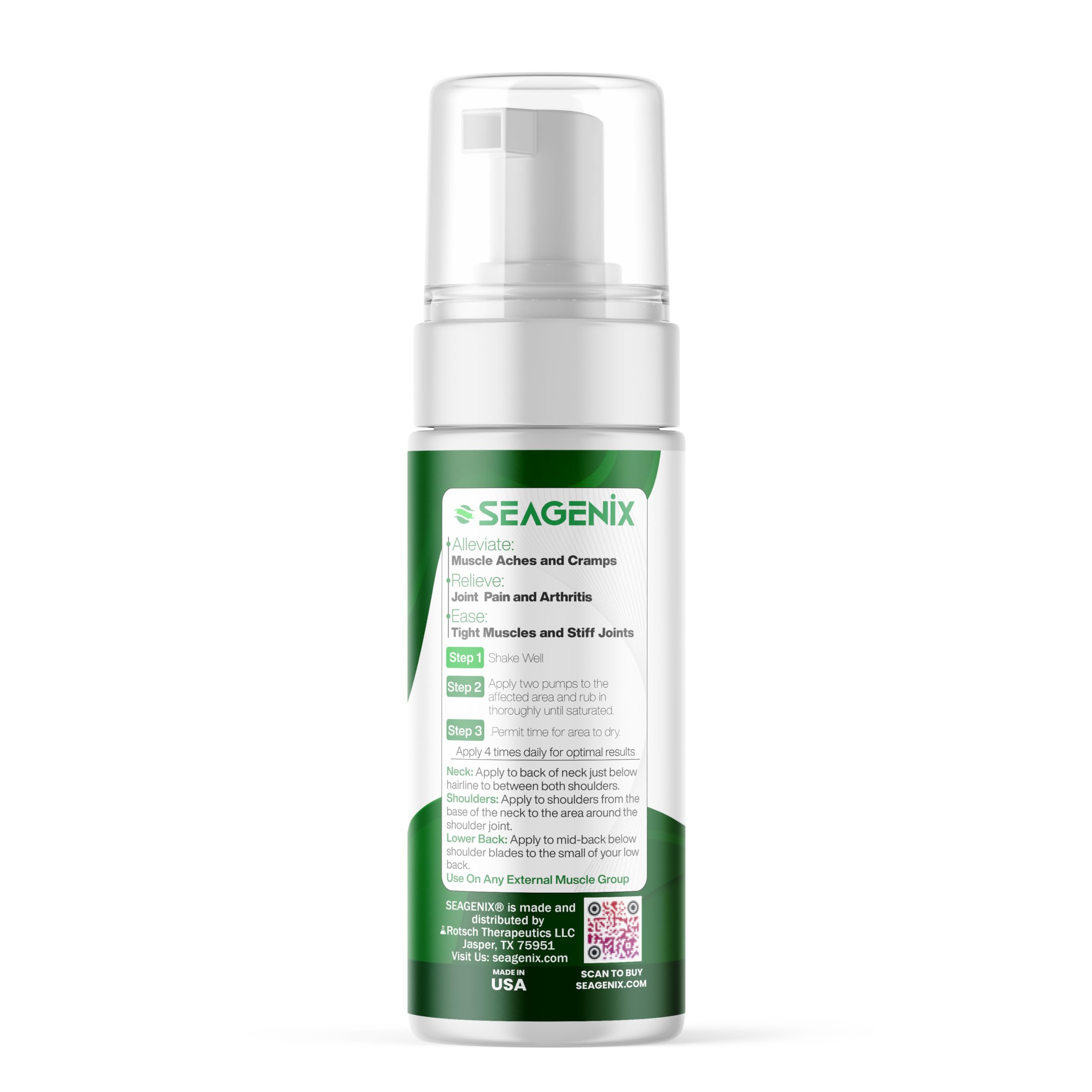 Seagenix Menthol Relief Muscle and Joint Foam - Magnesium Spray Menthol Formula - Joint and Muscle Relief – Relax Tight Muscles – Ease Muscle Cramps Fast - All Natural – Relief for Legs, Neck, Back. Seagenix Au supplements