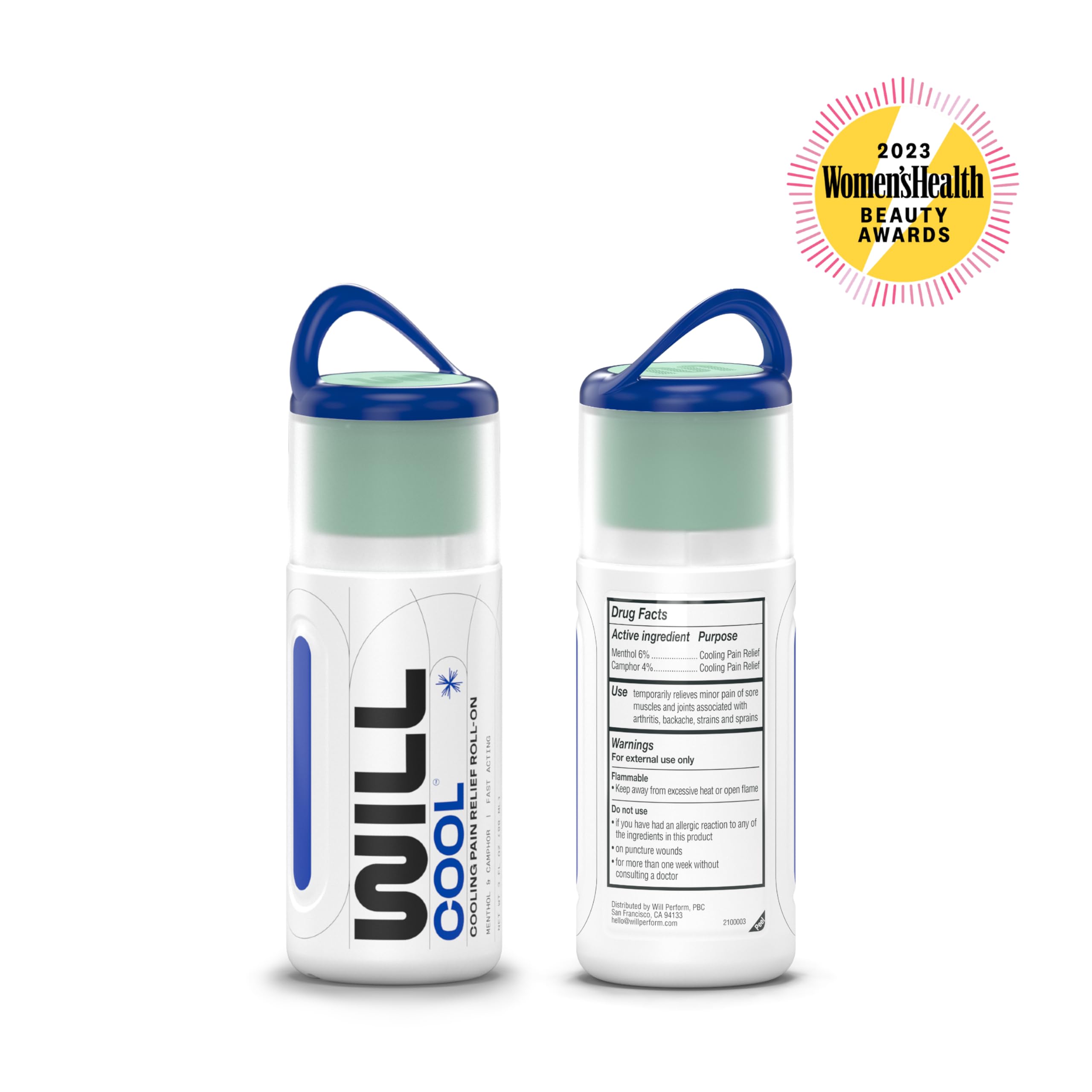 WILL PERFORM Menthol & Camphor Cooling Pain Relief for Muscle Recovery I Stop Pain Fast with ICY Relief for Joint & Muscle Therapy I Ice Bath On-The-Go, 3oz| HSA FSA Eligible WILL PERFORM Au supplements