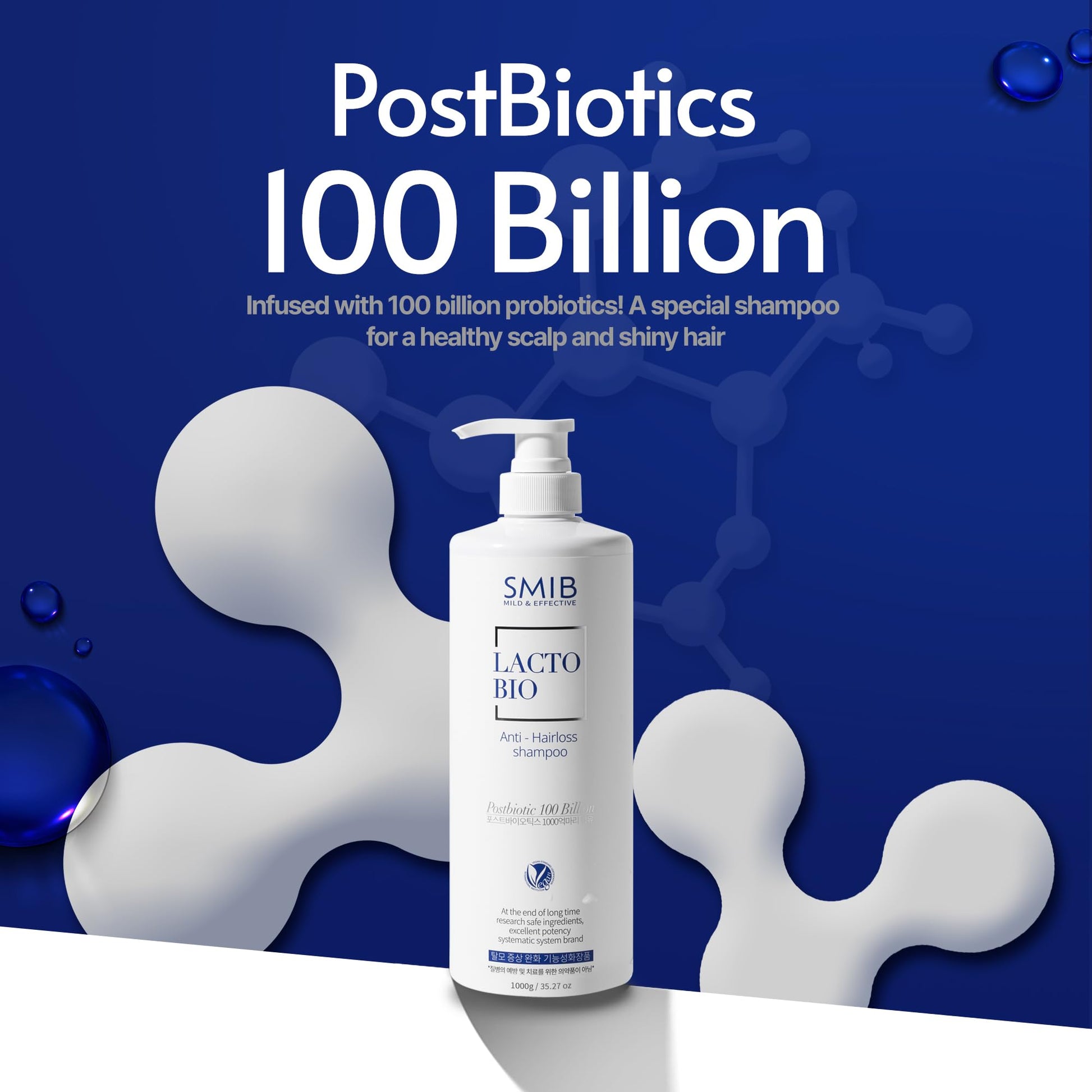 SMIB Lactobio Shampoo – With 100 Billion Postbiotics – For Fuller-Looking Hair and Scalp Care – Korean-Inspired Formula (35.27 oz) SMIB Au supplements