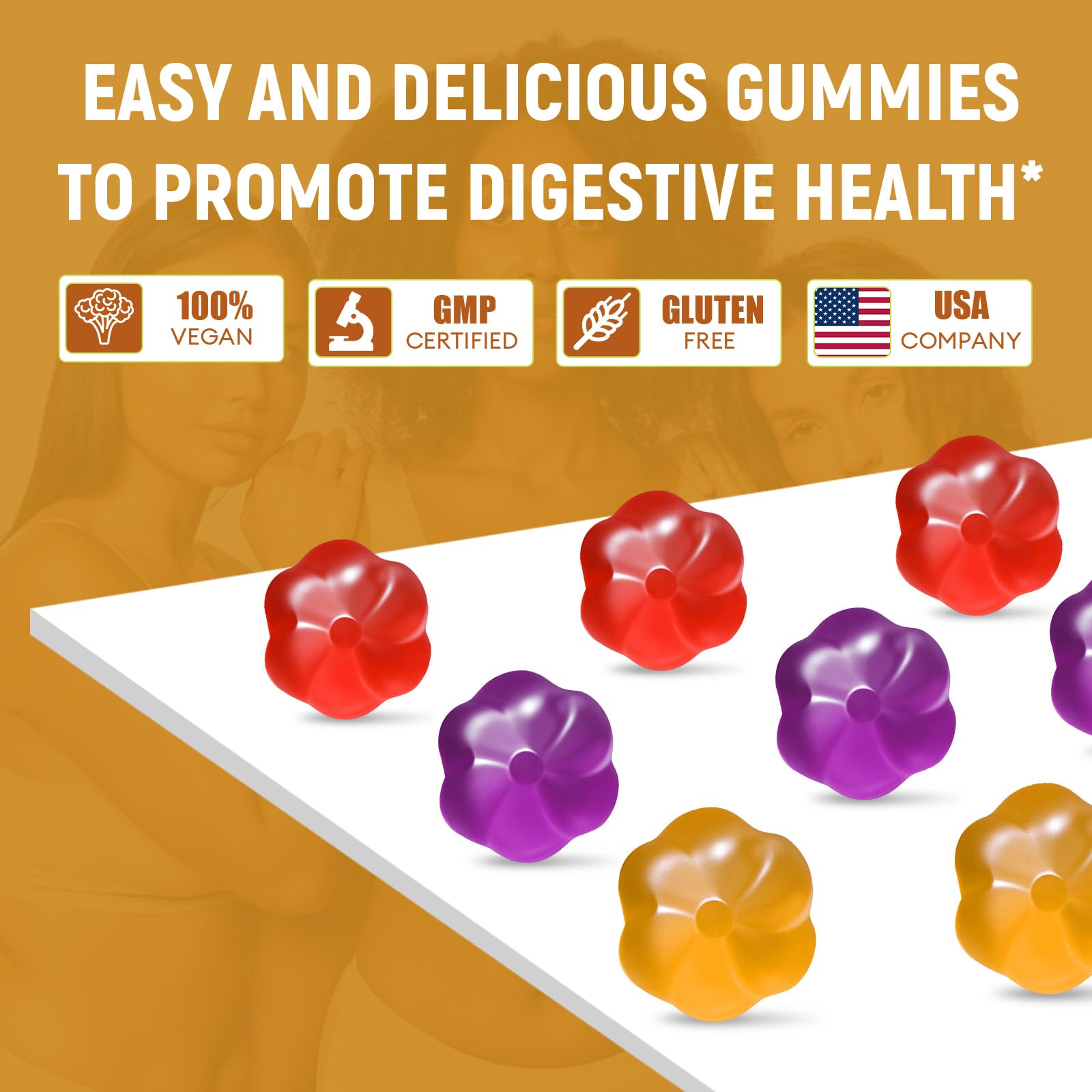Migcopat 10G Fiber Gummies with Probiotics, Fiber Supplement with 30 Billion CFU Probiotics Blend, ACV, Vitamin C, Inulin - Support Digestive Health - No Sugar Added - Fruit Flavored - 90 Count Migcopat Au supplements