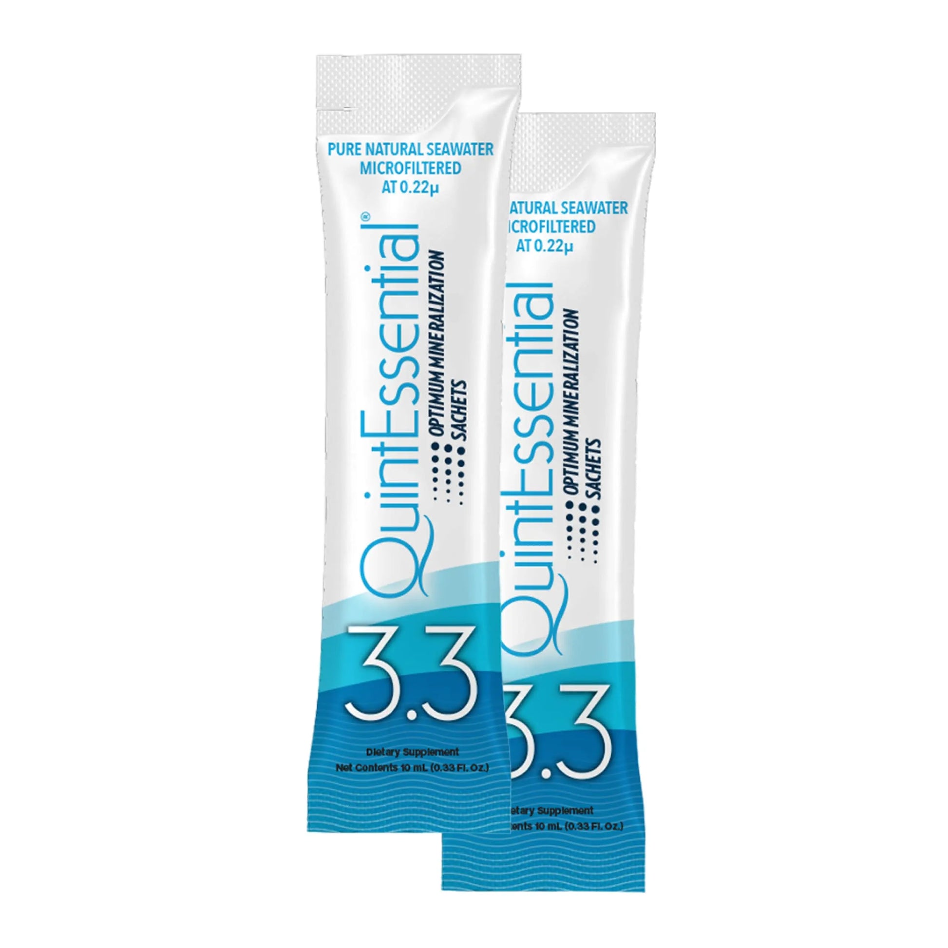 Quicksilver Scientific Quintessential 3.3 Sachets - Hypertonic Solution - Filtered Sea Water Hydration Packets - Liquid Minerals for Muscle Recovery, Stamina + Mineral Replenishment (30 Count) Quicksilver Scientific Au supplements