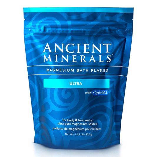 Ancient Minerals Magnesium Bath Flakes Ultra with OptiMSM – Pure Zechstein Magnesium Chloride and Organic Sulfur Bath Salts, Ancient MineralsUS supplements
