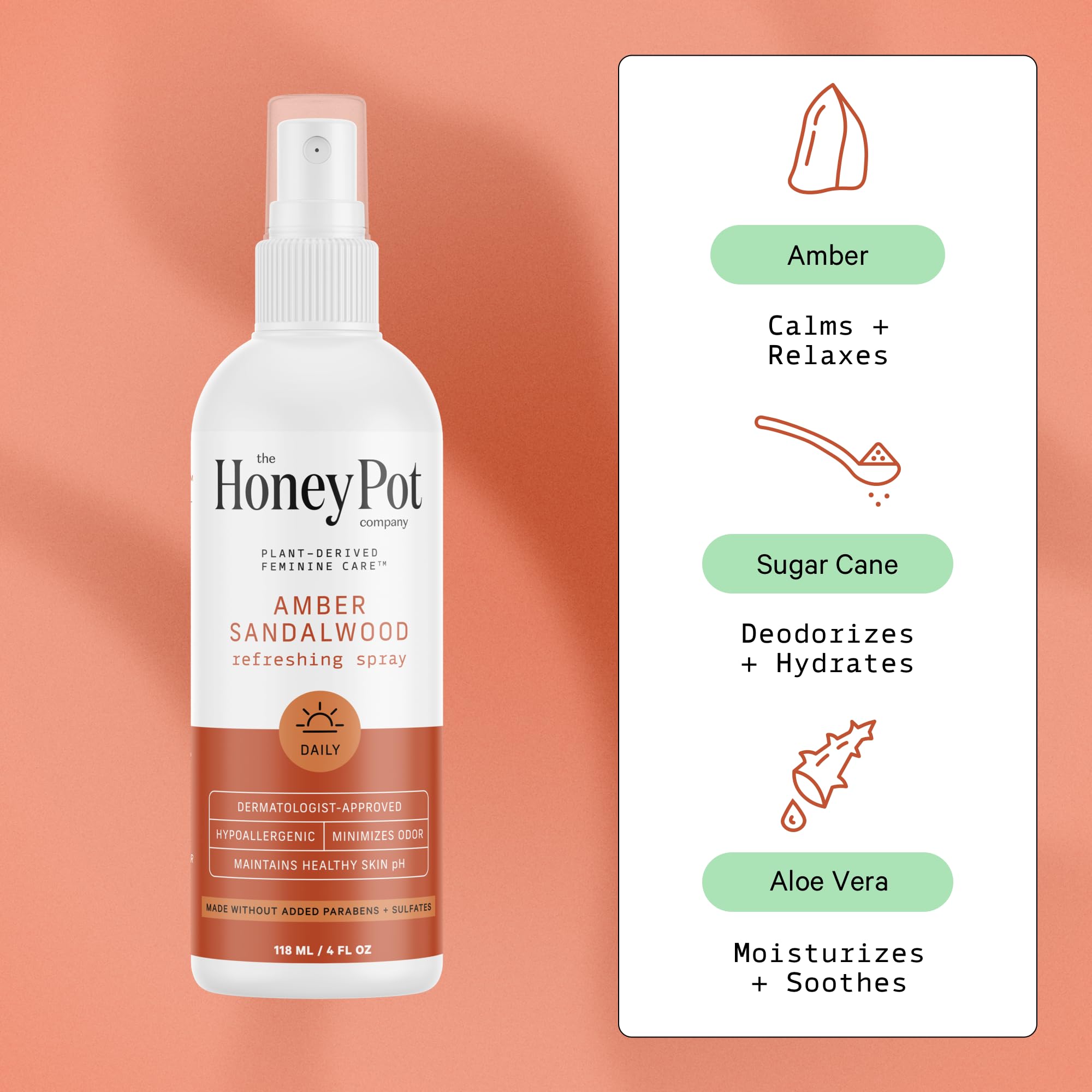 The Honey Pot Company - Refreshing and Restorative Panty and Body Plant-Derived Deodorant Spray The Honey Pot Company Au supplements