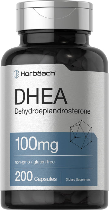 Horbäach DHEA 100mg | 200 Capsules | Supplement for Men and Women | Non-GMO, Gluten Free Horbäach Au supplements