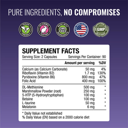 Approved Science® Acid Reflux Support - with Melatonin, Marshmallow Root, L-Taurine -180 Capsules - Vegan Approved ScienceAu supplements