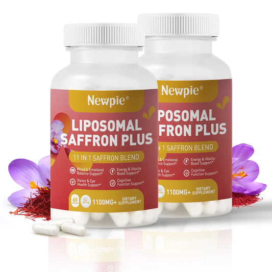 Newpie Saffron Supplements - 100% Pure Saffron Extract Capsules - Natural Mood Enhancer, Supports Eye & Heart Health, Boosts Energy - Premium Supplement for Women & Men（60 Servings (2) NewpieAu supplements