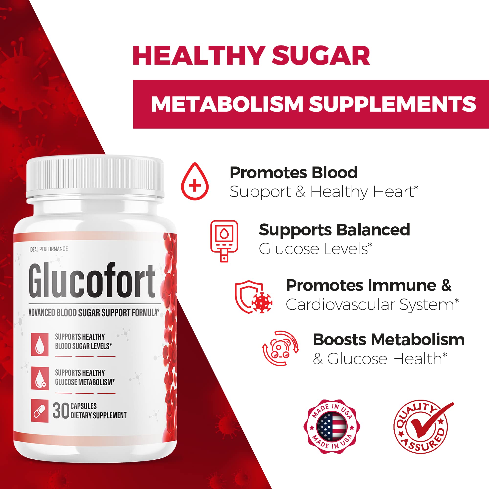 IDEAL PERFORMANCE (Official) Glucofort Supplement Support Formula (3 Pack) IDEAL PERFORMANCE Au supplements