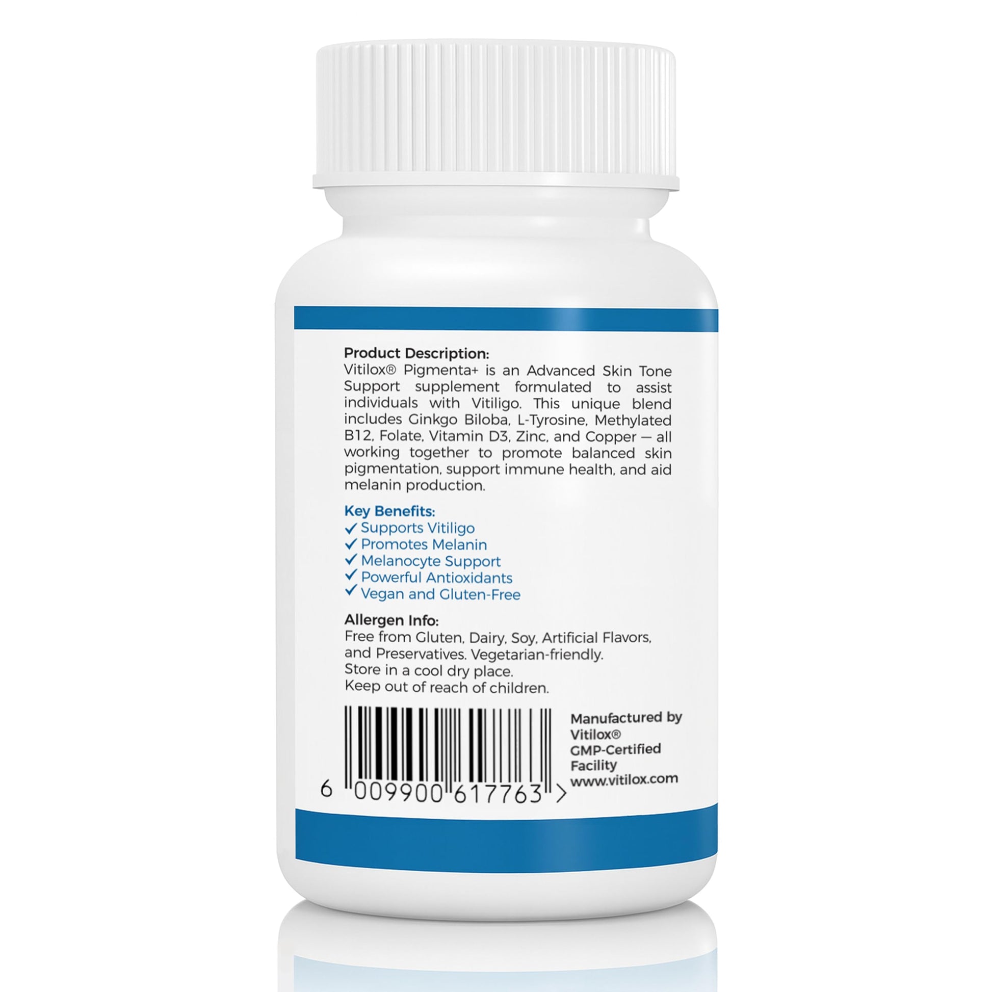 Vitilox Pigmenta+ Advanced, Skin Tone Support Supplement – 60 Tablets | 2 Months | Natural Vitiligo Skin Pigmentation Support | Reduce White Body Spots Vitilox Au supplements