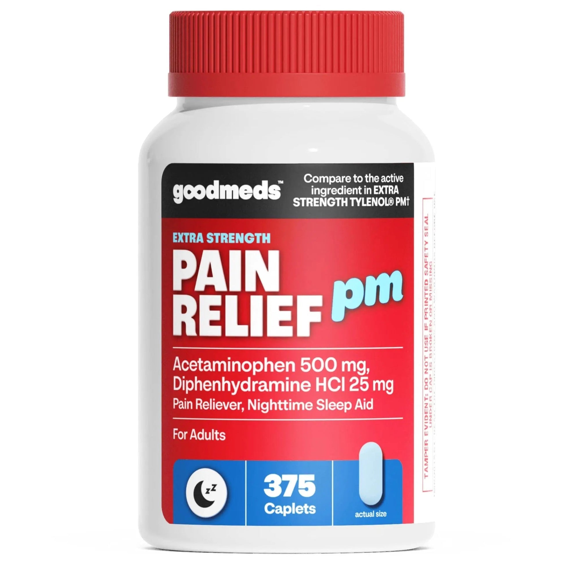 GoodMeds Compare to Tylenol PM PM Pain Reliever & Sleep Aid, Generic Acetaminophen 500mg, Fast-Acting, Extra Strength for Headaches, Migraines, Aches | Non-Habit Forming (375 Count) GoodMeds Au supplements