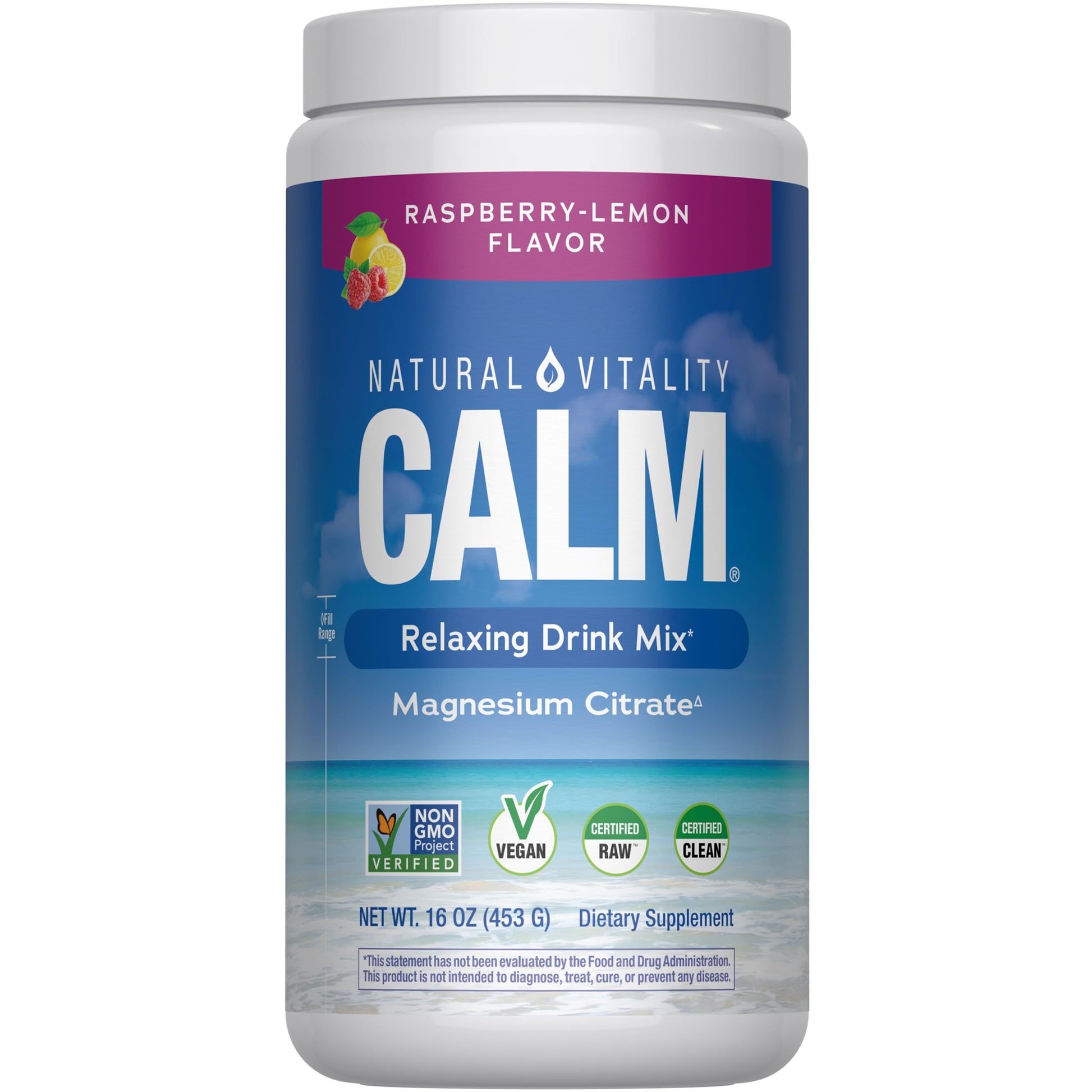 Natural Vitality Calm Magnesium 16oz Powder | Raspberry Lemon Flavored Supplement | Non-GMO, Vegan & Gluten Free Formula Natural Vitality Au supplements