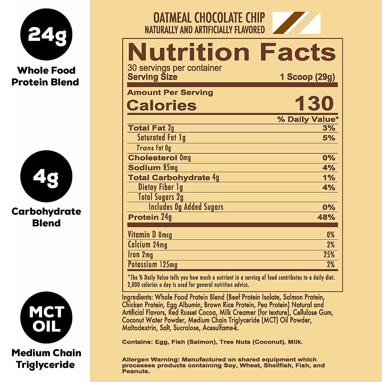 REDCON1 MRE Lite Whole Food Protein Powder, Oatmeal Chocolate Chip - Low Carb REDCON1 Au supplements