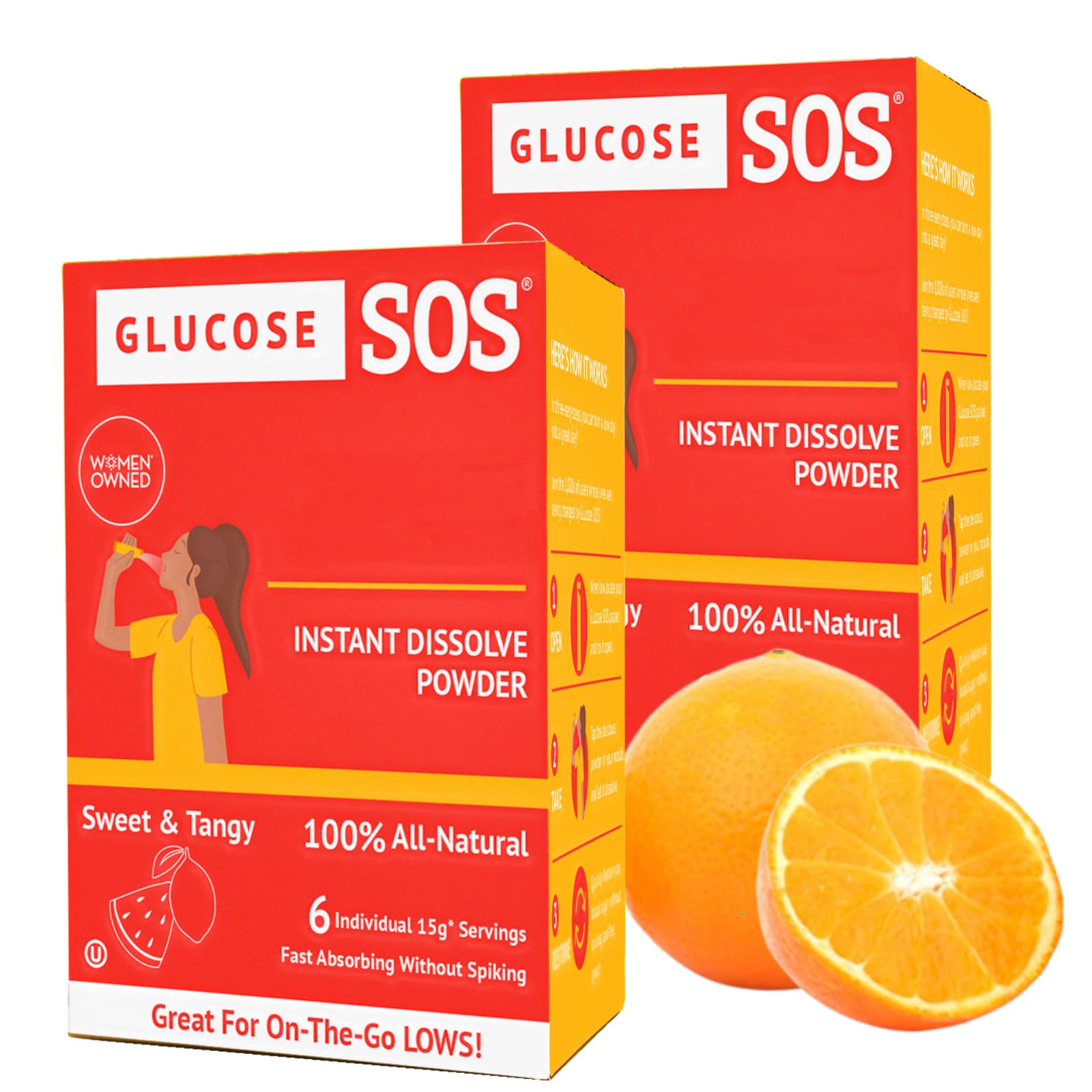 Glucose SOS Glucose Powder Packets with Natural Dextrose, Fast-Absorption That Instantly Dissolves in Your Mouth with No Water Needed, Sweet & Tangy 12 Servings Glucose SOS Au supplements