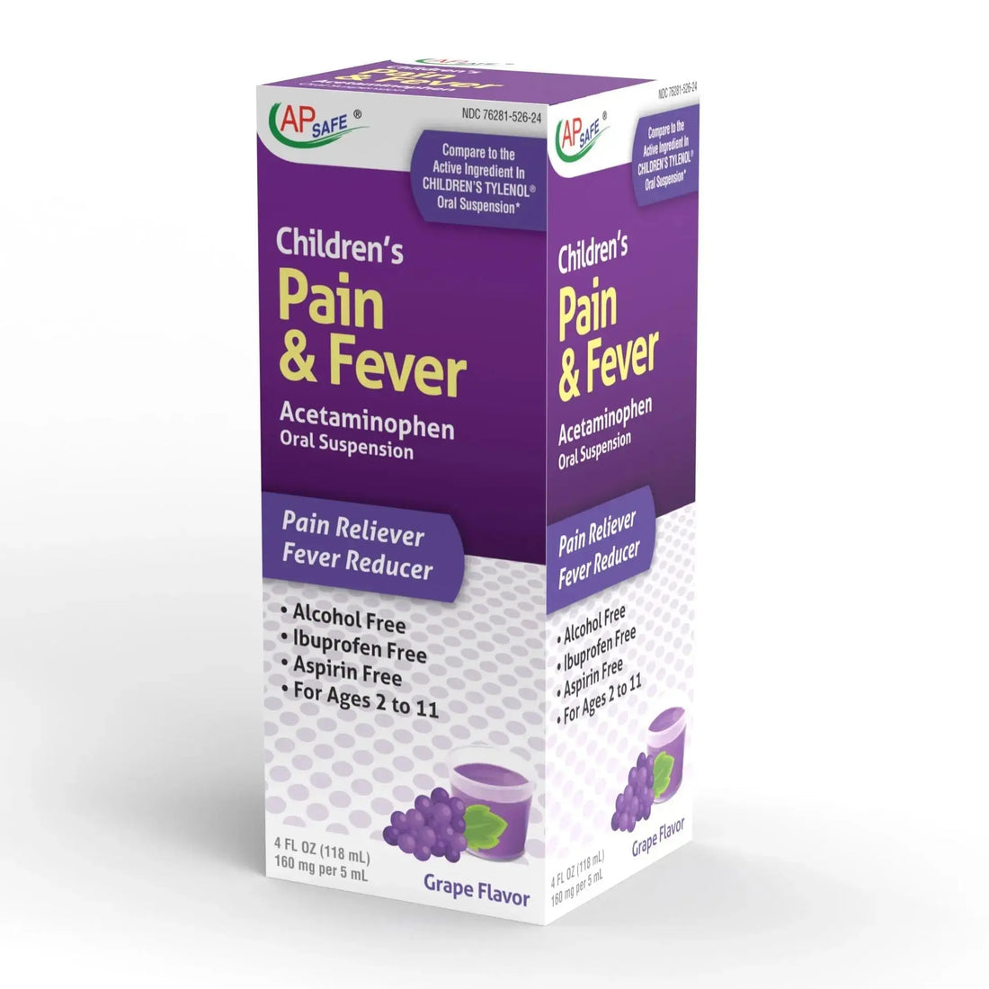 APSAFE Children's Pain&Fever Relief Acetaminophen Oral Suspension Grape Flavor 4oz APSAFE uk supplements