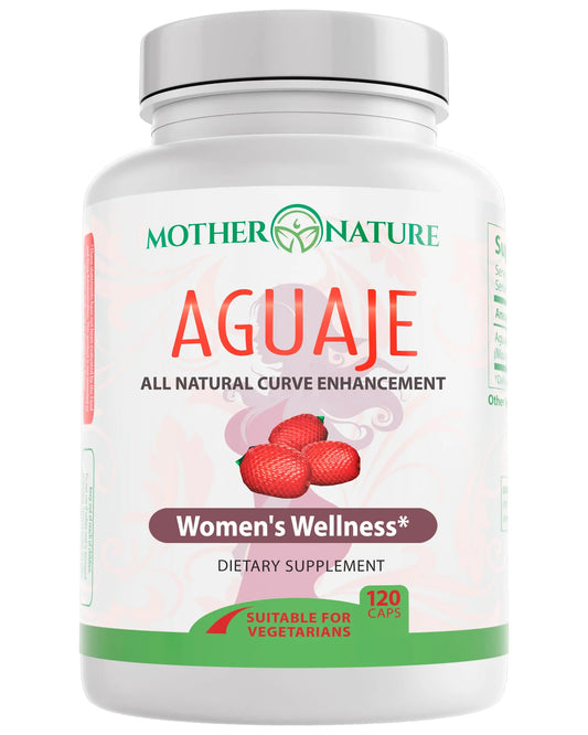 Mother Nature Aguaje Curves Capsules for Women, 1000mg (120ct), Natural & Sustainably Sourced Aguaje Fruit from Peru for Female Health, Hormone Balance, Curve Enhancer, Vegan, Non-GMO & Gluten-Free Mother Nature Organics Superfoods for Organic LivingAU supplements