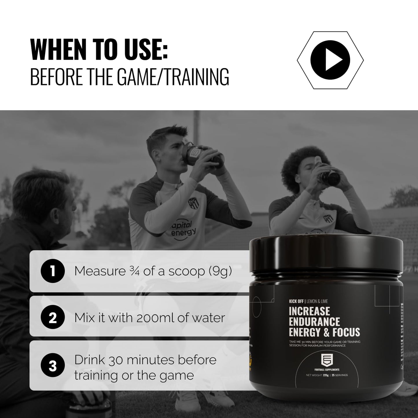 Kick Off | Pre-Training/Pre-Game Supplement for Footballers by Football Supplements GenericUS supplements