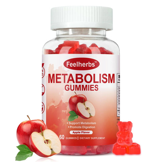 Feelherbs Metabolism Gummies for Women and Men Digestion & Energy, 60 Count Apple Cider Vinegar Gummies with Vitamin B12 & Beet Root, Chewable Keto ACV Vitamin for Metabolism & Detox Cleanse FeelherbsAu supplements