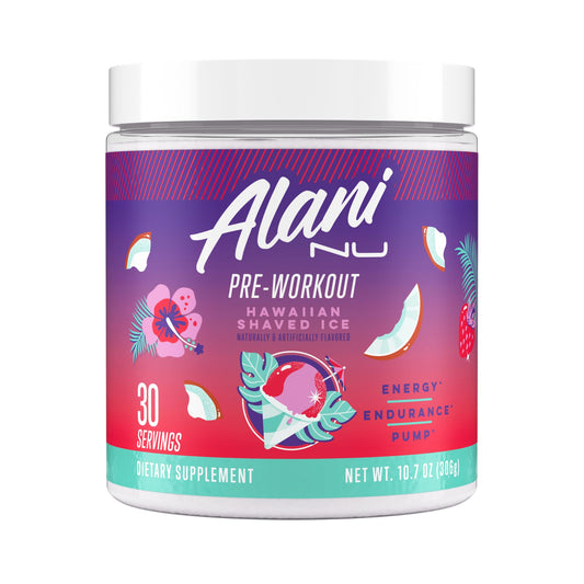 Alani Nu Pre Workout Powder Hawaiian Shaved ICE, Amino Energy Boost, Endurance Supplement, Sugar Free, 200mg Caffeine Alani NuNZ supplements