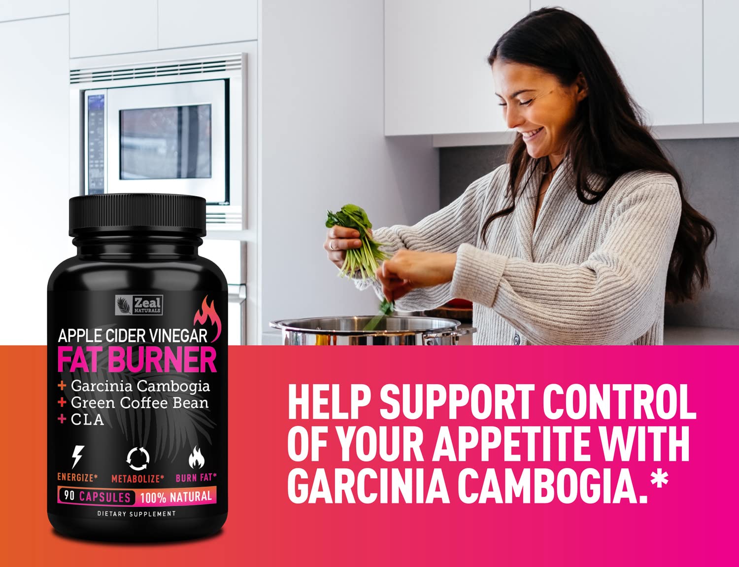 Apple Cider Vinegar Weight Management Pills for Women - Garcinia Cambogia + w. CLA Zeal Naturals Au supplements