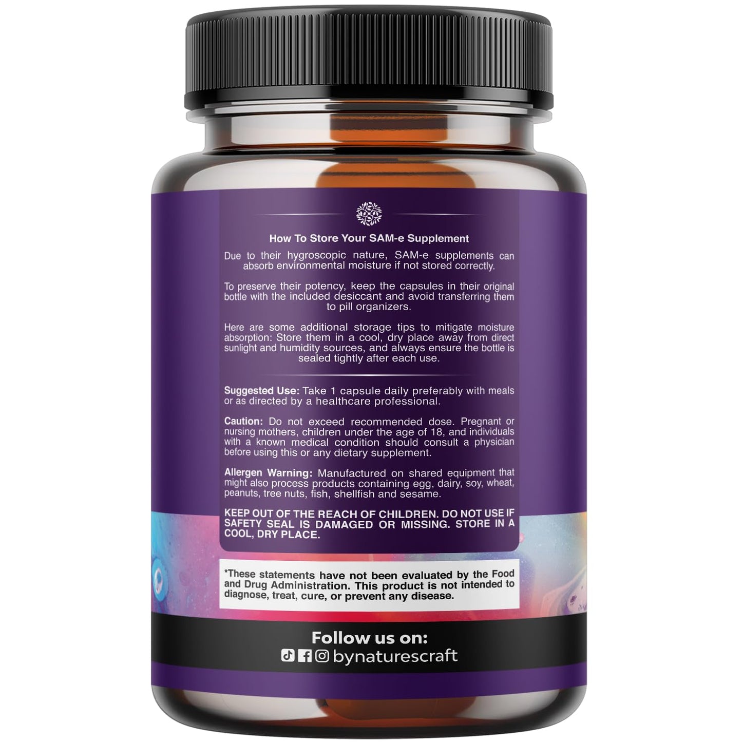 Sam-E 200mg Mood Support Supplement - S-Adenosyl Methionine Sam-E Supplement for Natural Relaxing Mood Boost Brain Support and Liver Detox Cleanse - Vegan Non-GMO and Gluten Free - 60 Count Natures CraftAu supplements