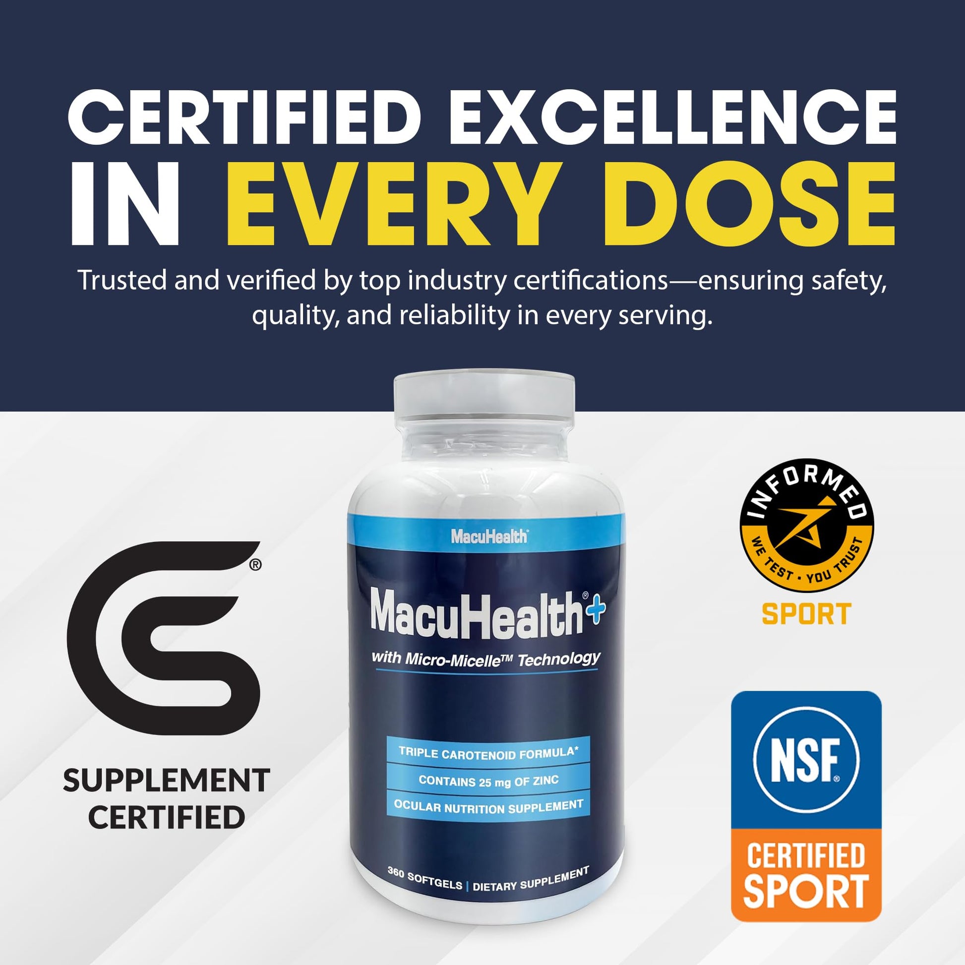 Macuhealth Plus+ Eye Vitamins Supplement for Adults - 90 Day Supply with Lutein, Zeaxanthin, and Meso-Zeaxanthin - Unflavored, Vitamin for Eyes Macuhealth Au supplements