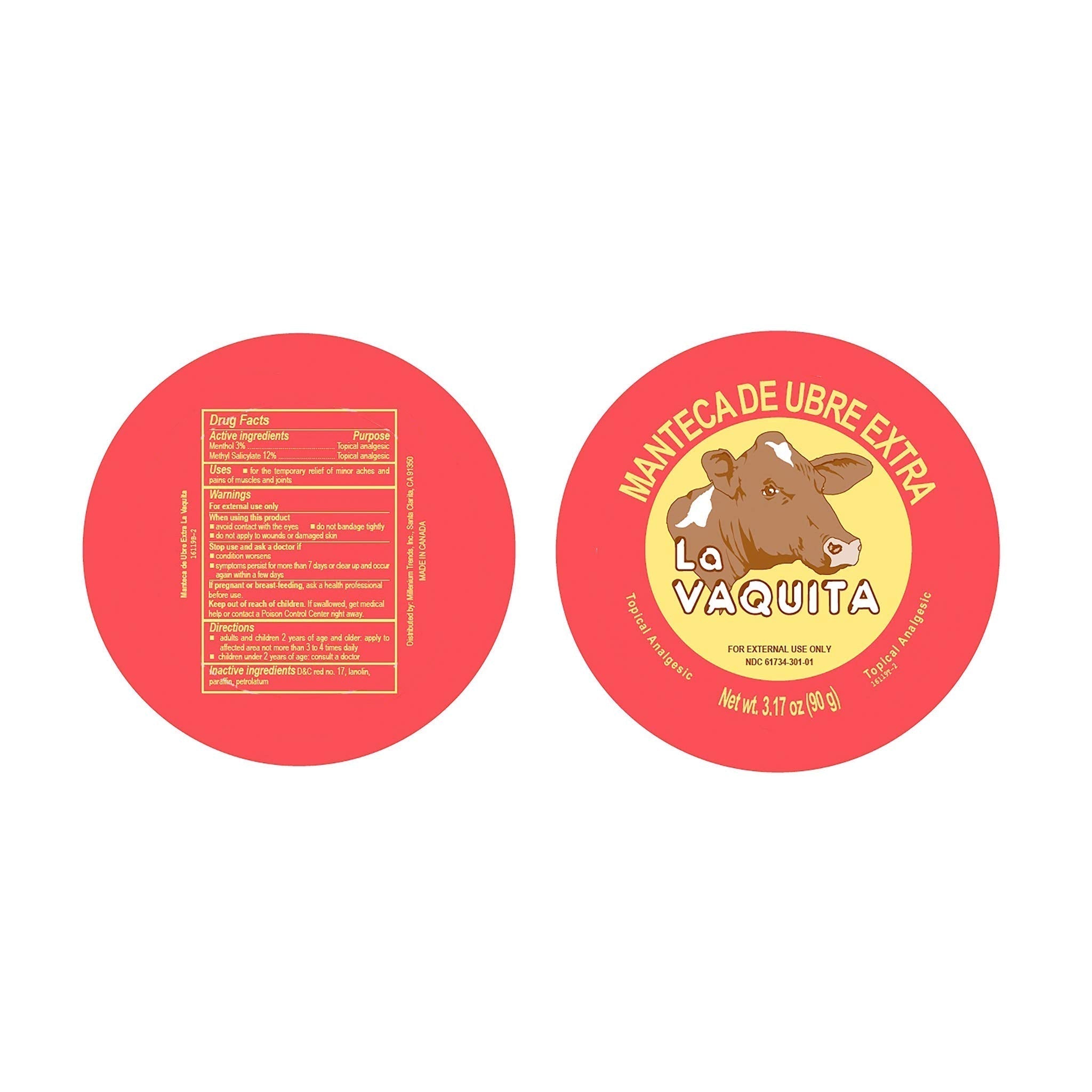 BILITOK 2 Pack La Vaquita Extra Strength Udder Balm Manteca Ubre De Vaca Pain Relief 3.17 Oz. Topical Analgesic La Vaquita Erectogen Au supplements