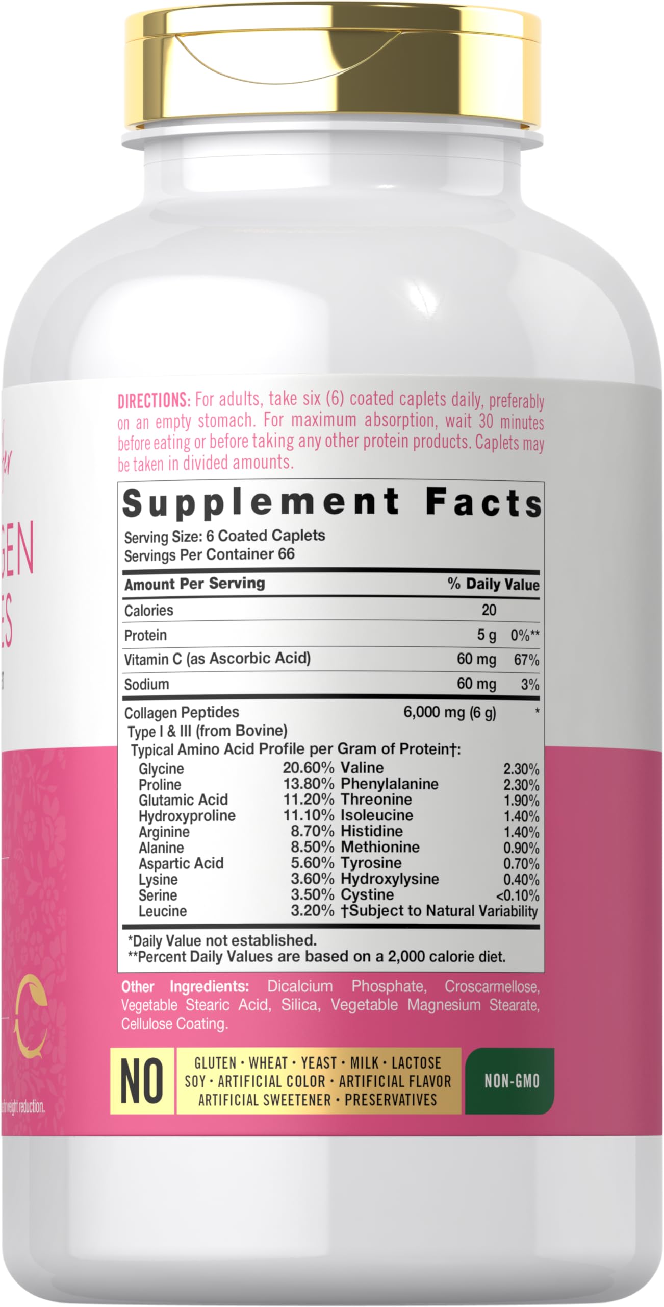 Carlyle Collagen Peptides 6000mg | 400 Caplets | with Vitamin C | Type 1 and 3 | Non-GMO, Gluten Free, Grass Fed Supplement Carlyle Au supplements