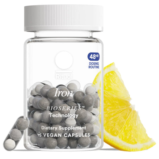 Ritual Iron Supplement to Support Low Iron Levels 60 mg | 48-hour Dosing Routine with BioSeries™ Technology plus Vitamin A and C. Designed for Optimal Absorption and Minimal GI Discomfort* 15 Servings RitualAU supplements