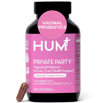 HUM Private Party Vaginal Probiotics for Women, pH Balance and Urinary Tract Support Vaginal Probiotic Supplement with Cranberry & Lactobacillus Blend, Women's Health Cranberry Pills, 30 Capsules HUM Au supplements