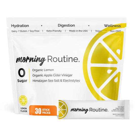 ROUTINE Morning Daily Hydration | Electrolyte Powder Packets | Lemon, Apple Cider Vinegar & Sea Salt Drink Mix | Sugar-Free, Keto & Paleo-Friendly | 3rd-Party ROUTINEUS supplements