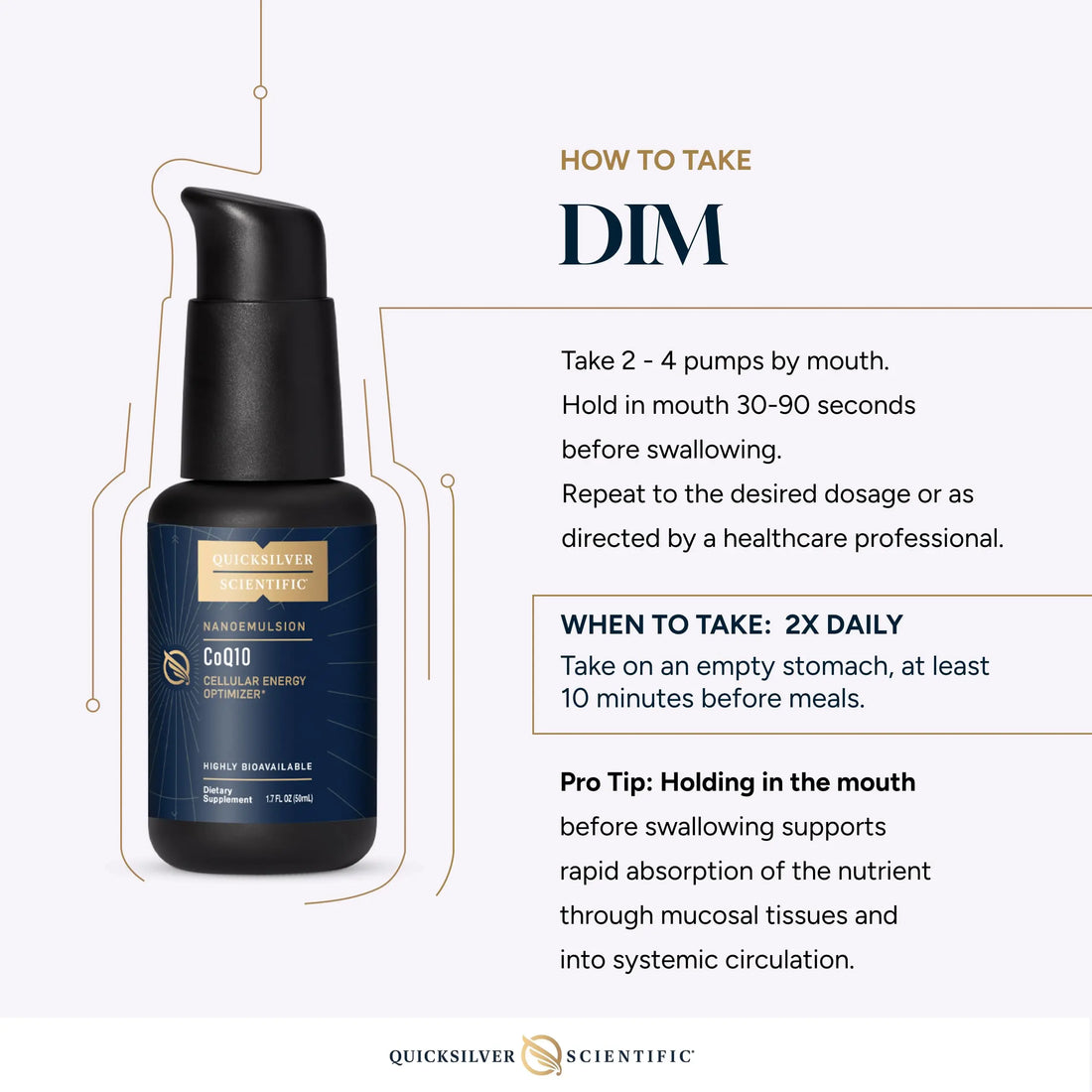 Quicksilver Scientific Nanoemulsified DIM - Liposomal DIM Supplement to Support Healthy Hormone Balance for Women & Men - Soy-Free Detox & Immune Support (1.7oz / 50ml) Quicksilver Scientific Au supplements