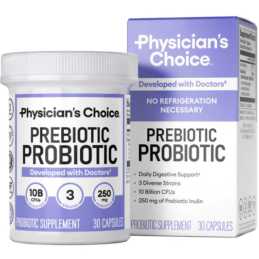 Physician's CHOICE Prebiotic-Probiotic - Multi-Strain Probiotics & Synergistic Prebiotics -Designed for Digestive Health, Supporting Gut Microbiome Physician's CHOICEAU supplements