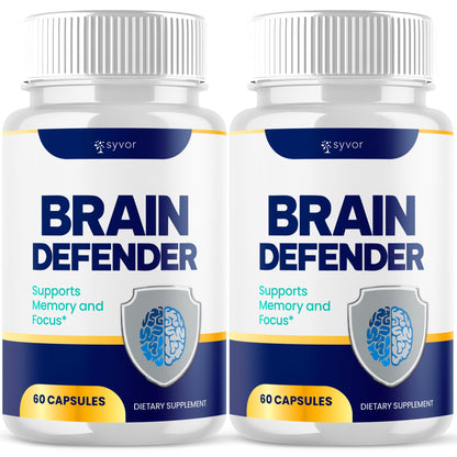 (2 Pack) Brain Defender Supplement Pills, Official Brain Defender Advanced Formula Nootropic Capsules, All Natural Health and Wellness Support Formula Maximum Strength Braindefender (120 Capsules) SyvorAu supplements