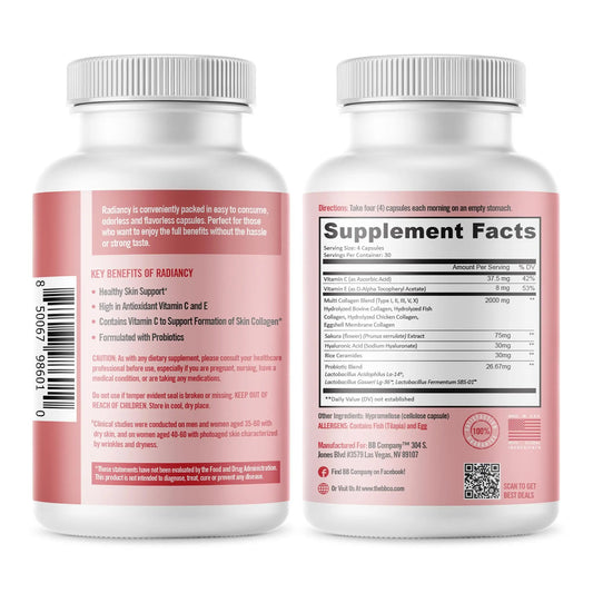BB Company Radiancy | Vaginal Probiotics for Vaginal Dryness, pH Balance | Fights Itch, Odor | Anti-Aging | Hyaluronic Acid, Probiotics BB CompanyAU supplements