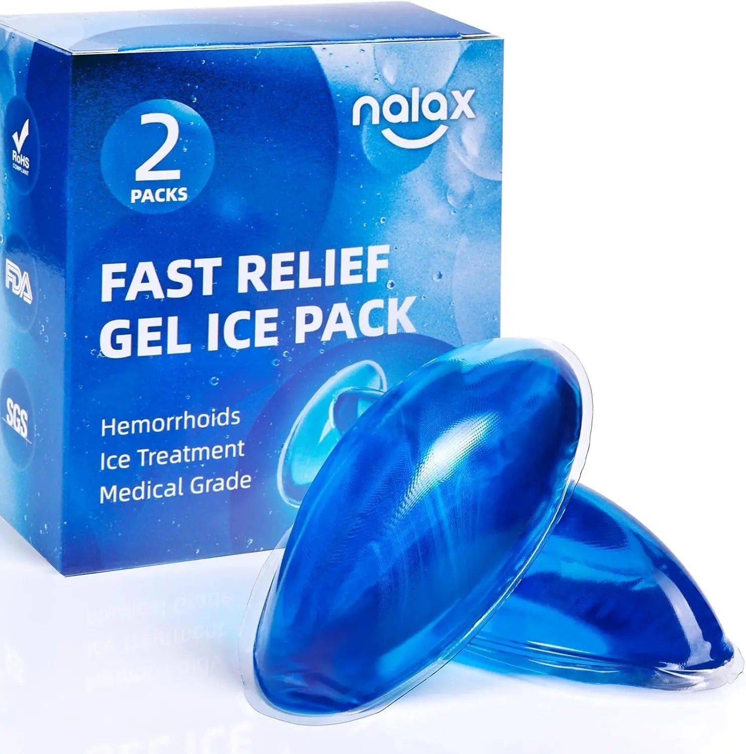 nalax Hemorrhoid Treatment Ice Pack for Fast Relief, FSA-HSA Eligible Cooling Gel Pads, Ultra-Soft, No Mess, Home Use for Hemorrhoid Sufferers & New Moms with Hemorrhoids, Includes 2 Storage Cases nalax Au supplements