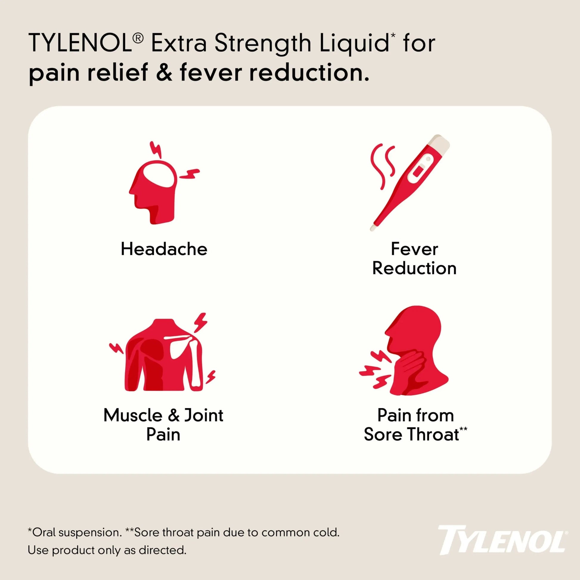 Tylenol Adult Liquid Pain Reliever and Fever Reducer, Extra Strength Liquid Acetaminophen for Fast Pain Relief for Headaches & Other Minor Pain, Cherry Flavor, Dye & Alcohol Free, 8 fl. oz Tylenol Au supplements
