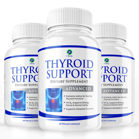 Thyroid Support Supplement for Women and Men - 3 Pack 90 Days 1 BodyAU supplements