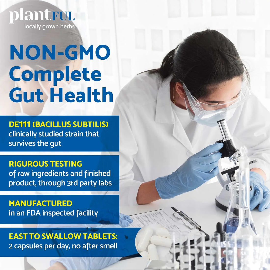 4-in-1 Pre Post Probiotics & Digestive Enzymes - Complete Gut Health & Digestive Support for Women & Men - Prebiotic Probiotic & Postbiotic Gas & Bloating Relief – 60 Non GMO Capsules PLANTFUL RESEARCH uk supplements