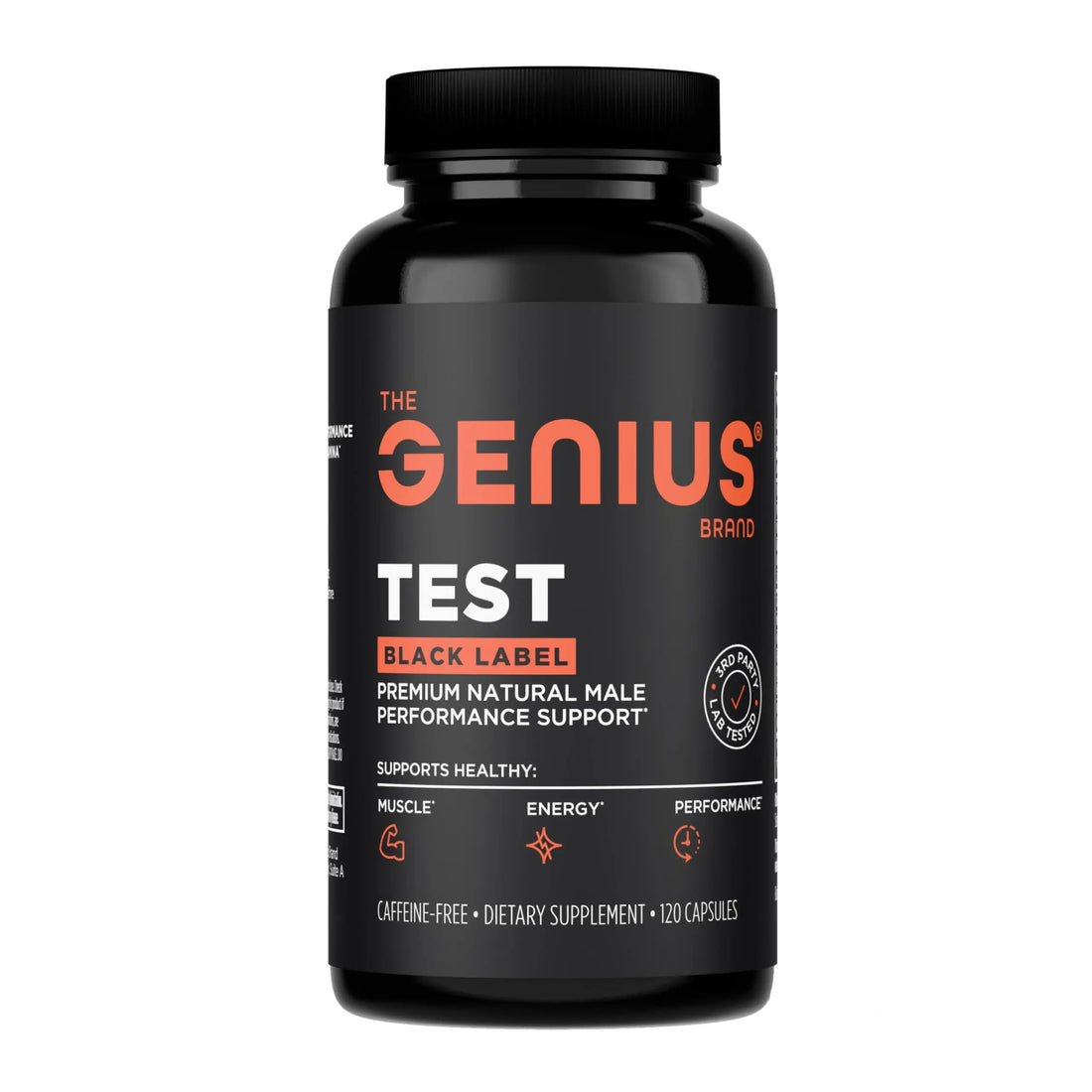 The Genius Brand Test Black Label - Testosterone Supplement for Men - Muscle Support, Energy & Performance Support - with D-Aspartic Acid, Magnesium, Korean Red Ginseng & Vitamins - 120 Capsules The Genius Brand Au supplements