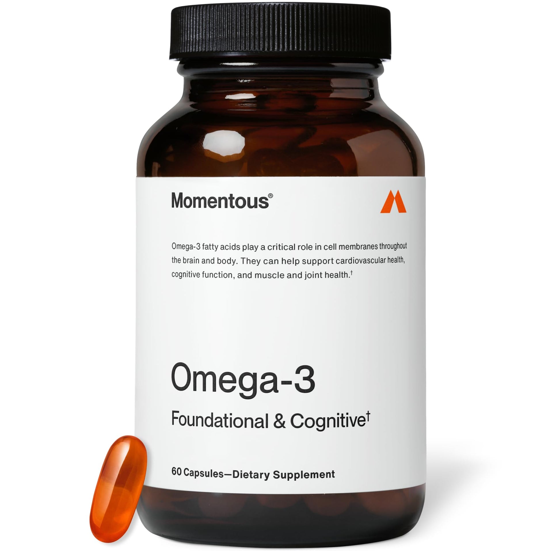 Momentous Omega-3 Fish Oil - High-Potency EPA & DHA Supplement for Men & Women - Supports Heart, Joint, & Brain Health - NSF Certified for Sport - Non-GMO - Gluten-Free - 1,600 mg - 30 Servings Momentous Au supplements