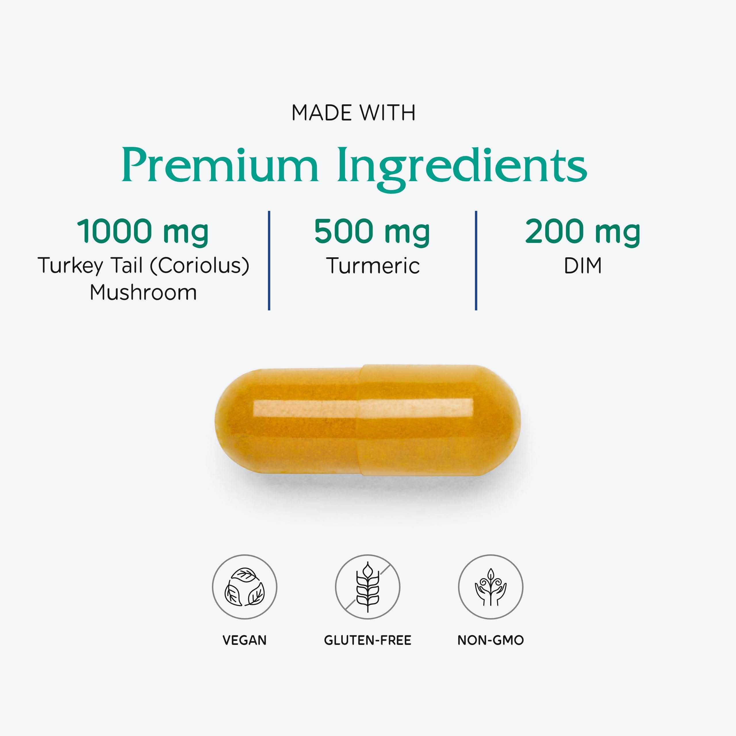 Vitanica CCDG Blend, Immune Support, DIM Supplement 200mg, Turkey Tail Mushroom, Turmeric, Green Tea, Vegan, 90 Capsules Vitanica Au supplements