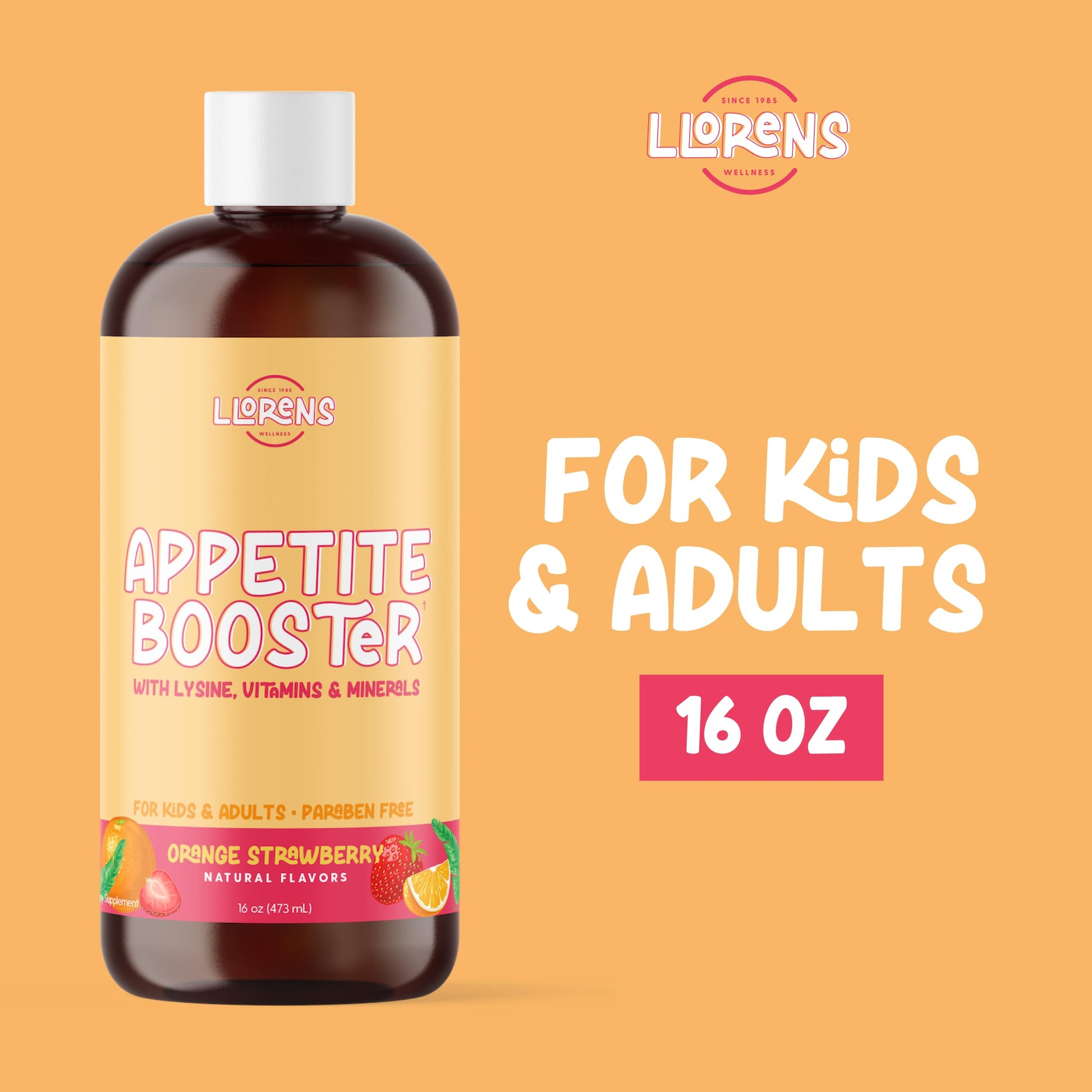 Appetite Booster Weight Gainer for Kids, 16 Fl Oz, Natural Orange Strawberry By Llorens Wellness LLORENS PHARMACEUTICAL Au supplements