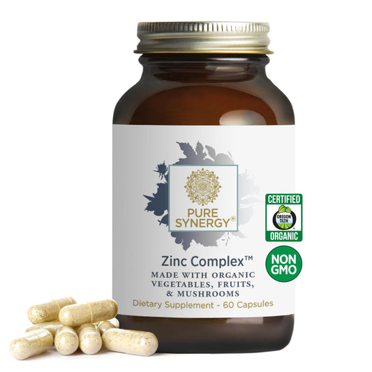 PURE SYNERGY Zinc Complex | Immune Support Supplement | Natural, Vegan Zinc Complex with Vitamin C and Organic Whole Foods | for Immune PURE SYNERGYUS supplements