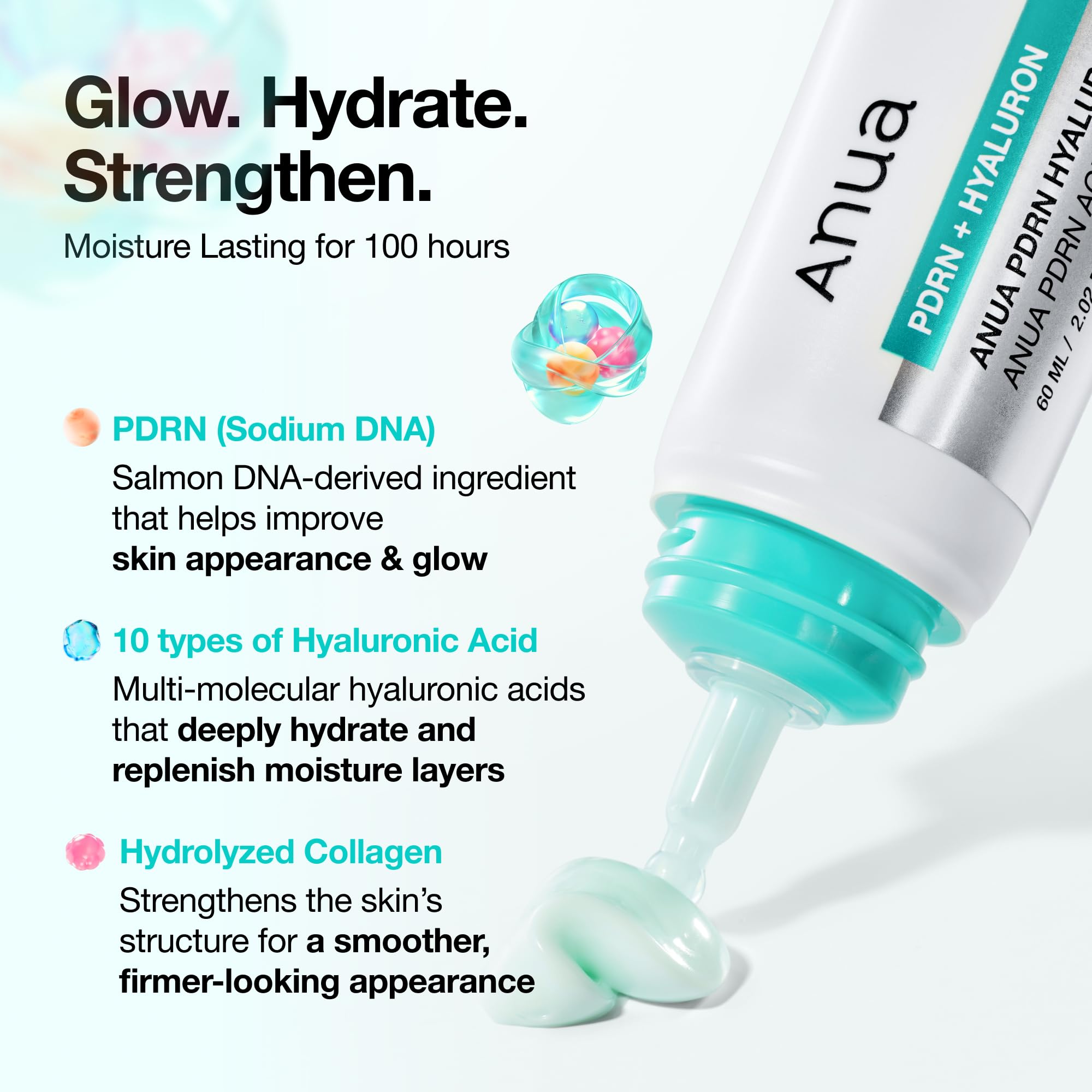 Anua PDRN Hyaluronic Acid 100 Moisturizing Cream, Lightweight, Non-Greasy Hydrating Face Moisturizer with Salmon DNA for Glass Skin, Korean Skincare (2.02 fl oz) ANUA Au supplements
