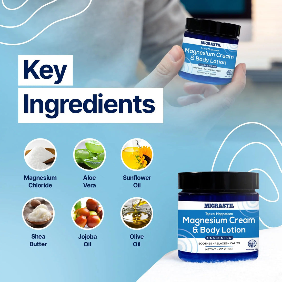 Basic Vigor Migrastil Extra Strength Migraine Stick & Topical Magnesium Cream Bundle Basic Vigor uk supplements