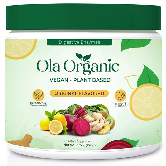 Ola Organic Greens Superfood Powder – Blend of 11 Cruciferous Vegetables with Phytonutrients – Supports Energy, & Immune Health Support – Non-GMO Vegetable Supplement (270g Jar) Ola OrganicAU supplements