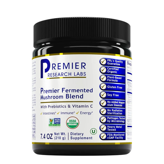 Premier Research Labs Premier Fermented Mushroom Blend - Reishi Mushroom Powder, Mushroom Extract for Drinks, Coffee, Mushroom Complex with Turkey Tail, Cordyceps for Immune & Gut Health - 7.4 oz Premier Research LabsAU supplements
