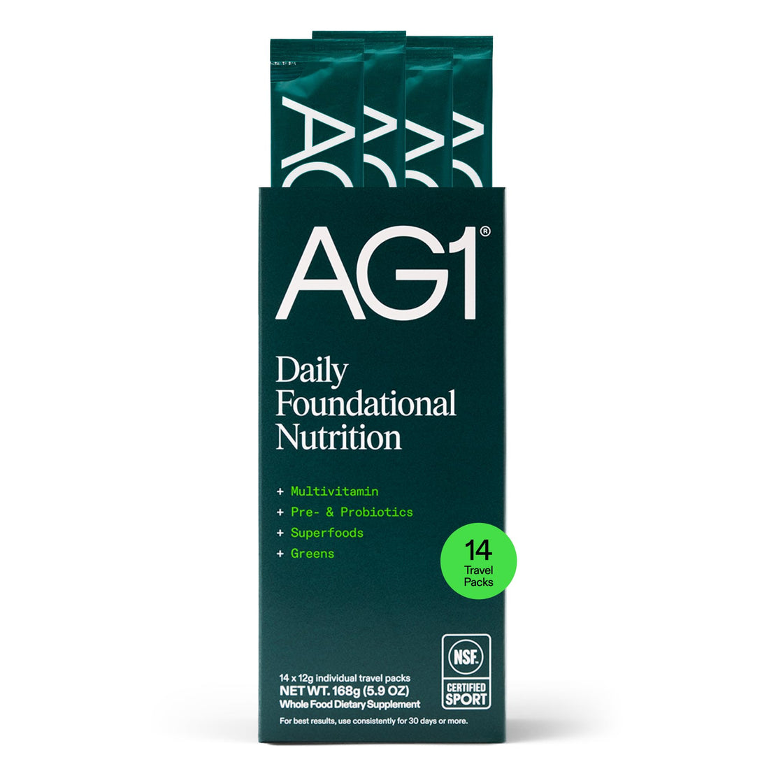 AG1 Athletic Greens Powder Supplement, Improve Gut Health, Multivitamin, Probiotic, Gluten Free, Vegan and Keto Friendly, 75 Vitamins (Travel Packs, 14 Count) - Classic Formula AG1 Au supplements